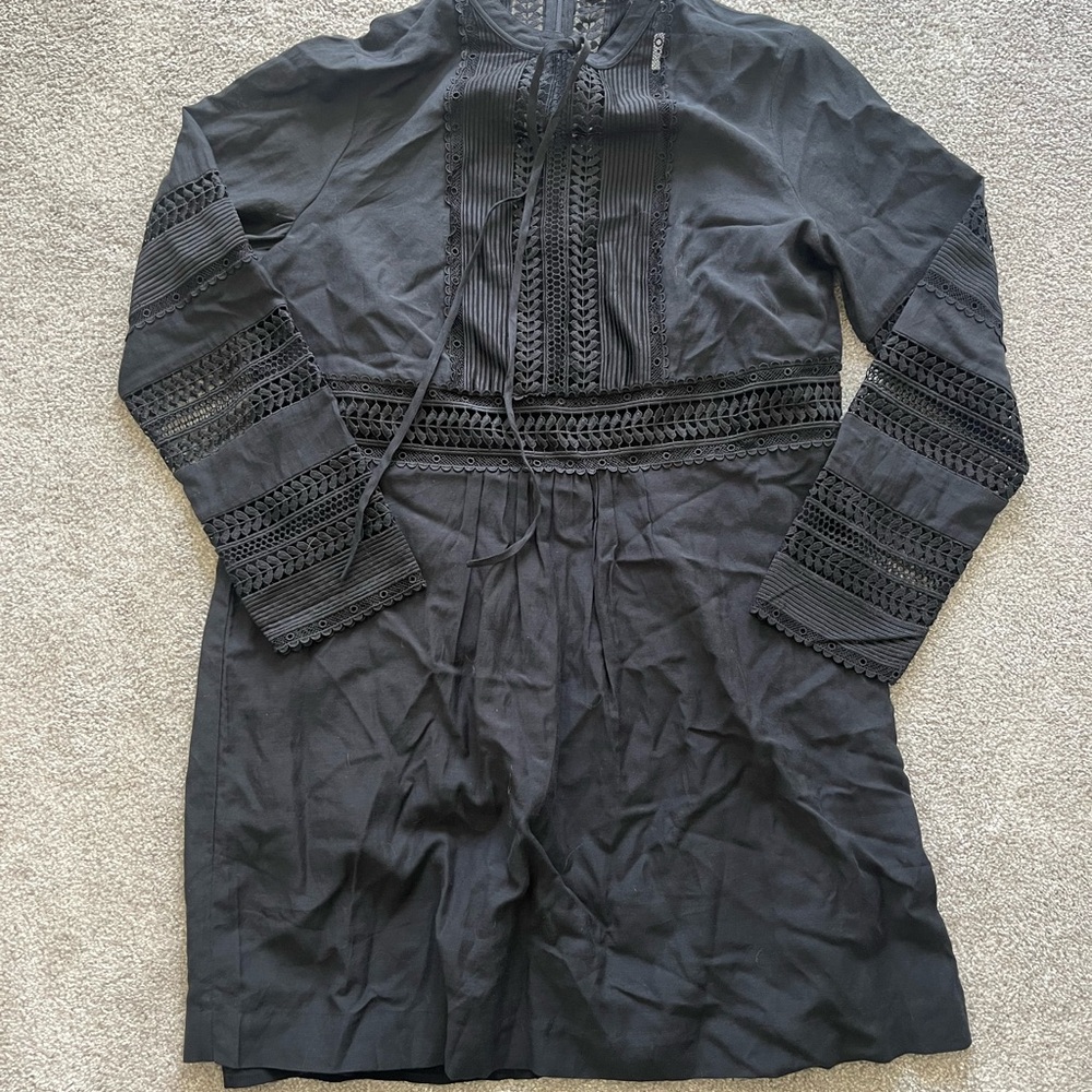 NWT Banana Republic Black Long Sleeve Mini Dress, medium